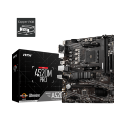 MOTHERBOARD MSI A520M PRO DDR4 AM4 (Series 3000/4000/5000)