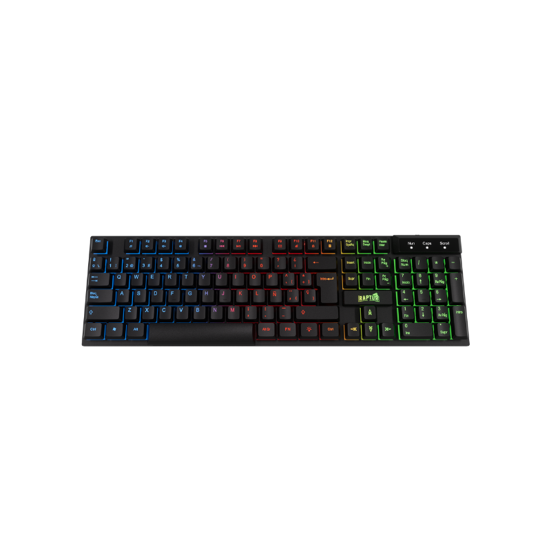 TECLADO RAPTOR FIRECLAW M1 MEMBRANA RAINBOW 7 COLORES