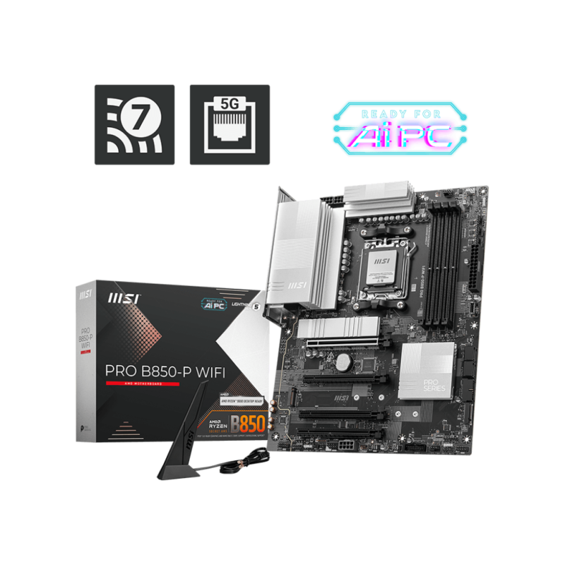 MOTHERBOARD MSI PRO B850-P WIFI DDR5 AMD5 (SERIE 7000/8000/9000)
