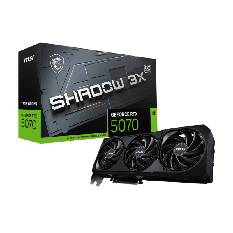 PLACA DE VIDEO NVIDIA GEFORCE RTX 5070 12GB MSI SHADOW 3X OC