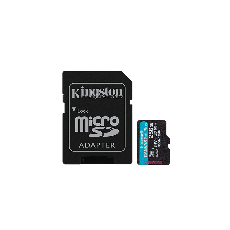 MicroSD KINGSTON 256GB c/Adap Canvas GO! Plus Gen4 (4K Camara-Drones)