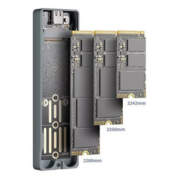 Carry Disk HIKSEMI Aluminio M.2 Sata / M.2 NVMe USB 3.2 Type C