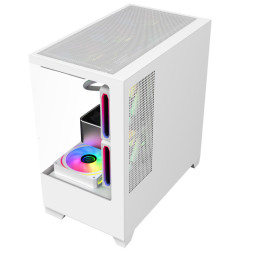 GABINETE RAPTOR THUNDER STRIKE TG X2 MID-TOWER RGB FAN X1 WHITE