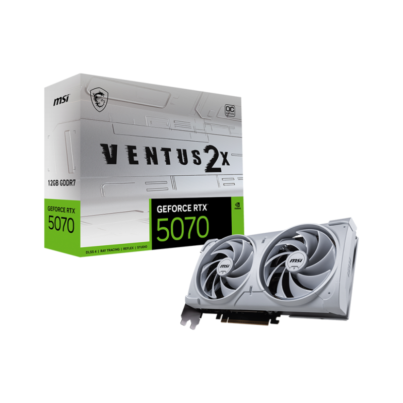 PLACA DE VIDEO VGA MSI GeForce RTX 5070 VENTUS 2X OC 12G WHITE