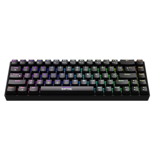 Teclado Raptor Fireclaw M68 Wireless Mecanico Retroiluminado Red Outemu