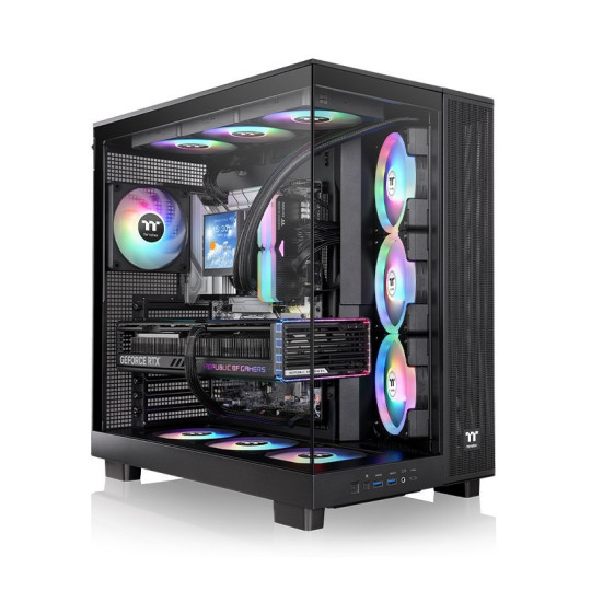 GABINETE THERMALTAKE VIEW 380 XL TG ARGB BLACK 4*FAN