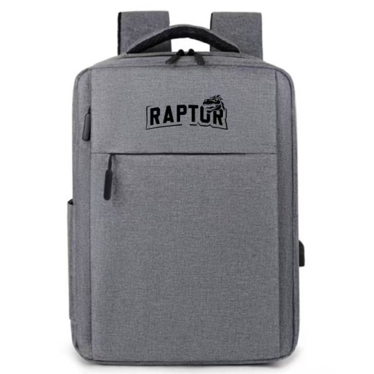 MOCHILA RAPTOR C/USB P/CARGA MULTIPLES BOLSILLOS GRIS