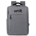 MOCHILA RAPTOR C/USB P/CARGA MULTIPLES BOLSILLOS GRIS