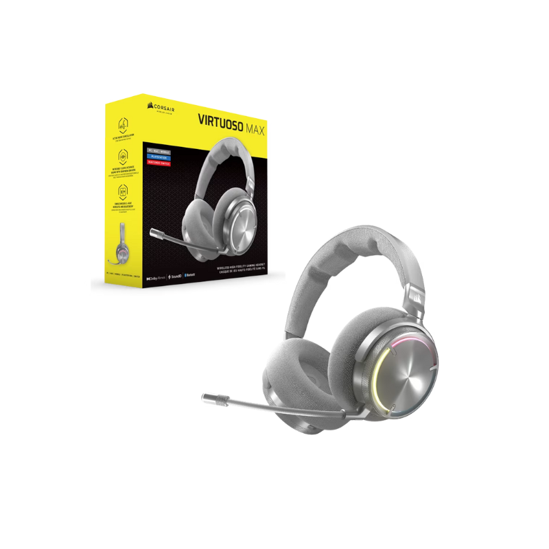 AURICULAR CORSAIR VIRTUOSO MAX WIRELESS SILVER