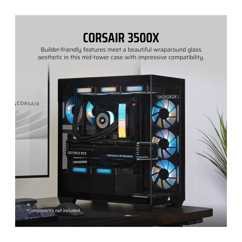 Gabinete Corsair 3500X Mid-Tower TG Black FAN ARGB X3