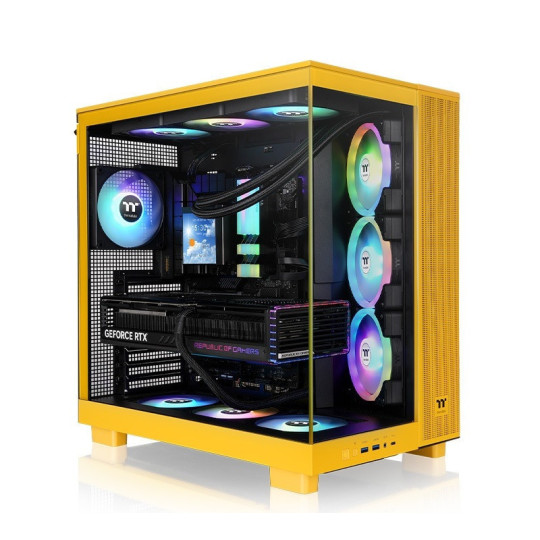GABINETE THERMALTAKE VIEW 380 XL MID-TOWER TG X2 FAN ARGB X1 REVERSE FAN X3 BUMBLEBEE