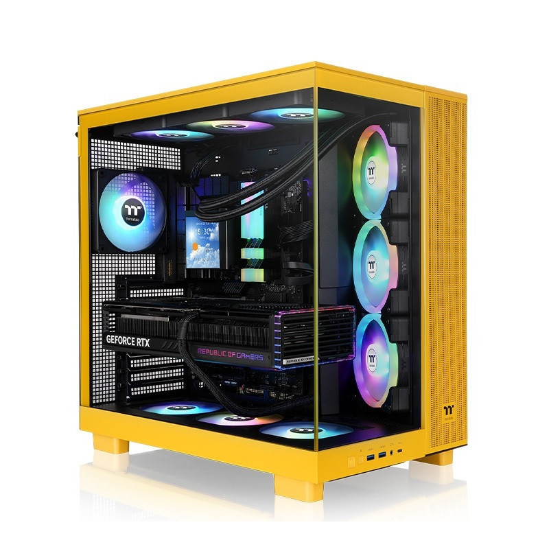 GABINETE THERMALTAKE VIEW 380 XL MID-TOWER TG X2 FAN ARGB X1 REVERSE FAN X3 BUMBLEBEE