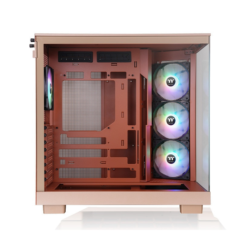 GABINETE THERMALTAKE VIEW 380 XL MID-TOWER TG X2 FAN ARGB X1 REVERSE FAN X3 GRAVEL SAND