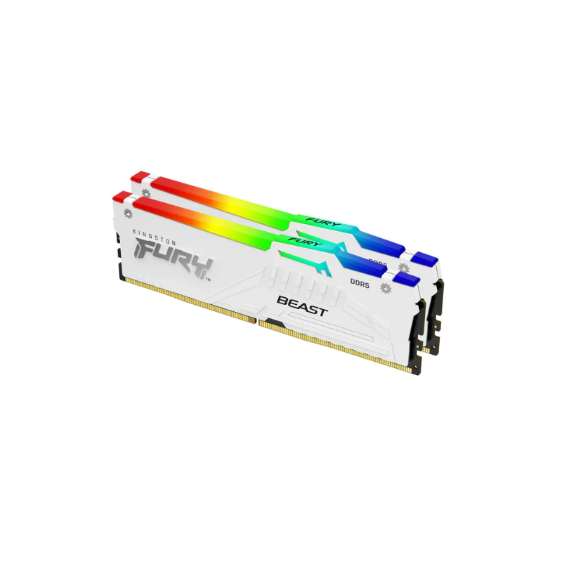 MEMORIA DDR5 KINGSTON 32GB (2X16GB) 5600 MHZ FURY BEAST WHITE RGB EXPO