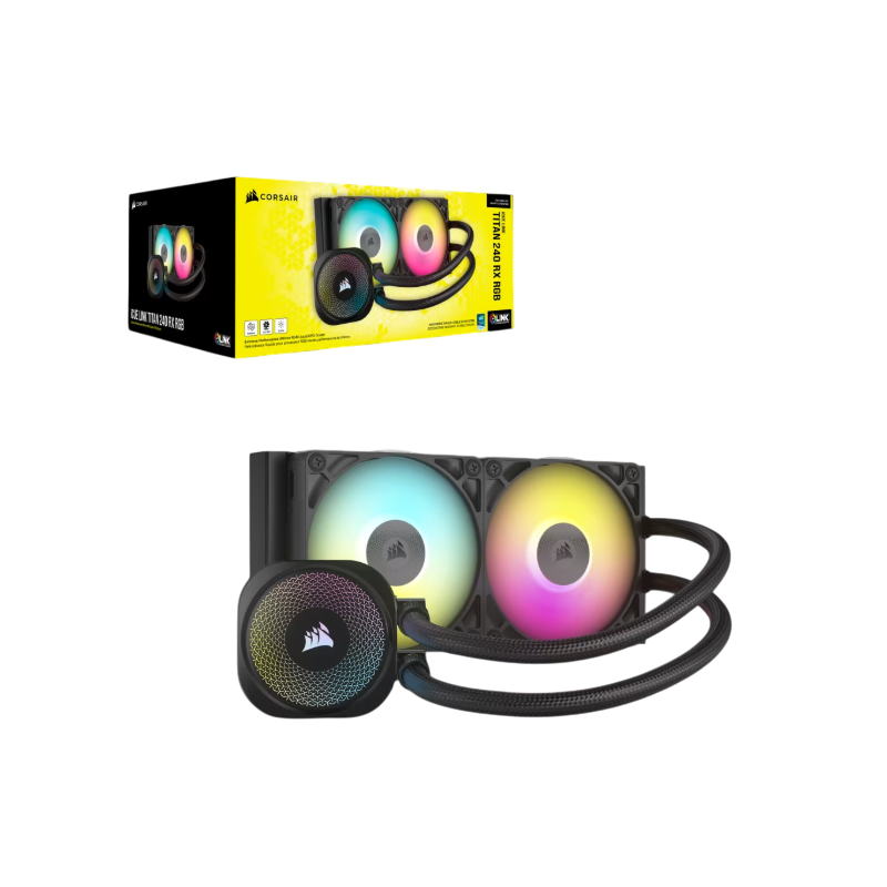 WATER COOLING CORSAIR ICUE LINK TITAN 240 RX RGB 2X CPU COOLER 240MM BLACK