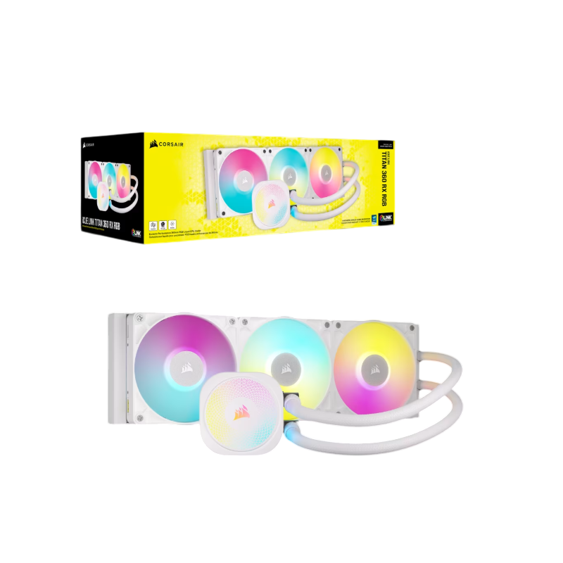 WATER COOLING CORSAIR ICUE LINK TITAN 360 RX RGB 3X CPU COOLER 360MM WHITE