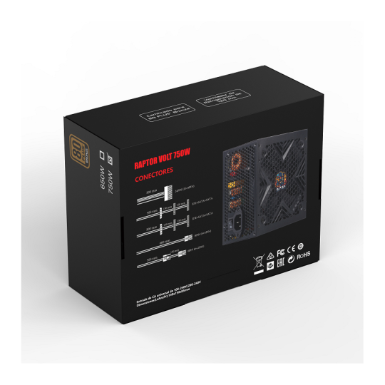 Fuente Raptor Volt 750W 80 Plus Bronze