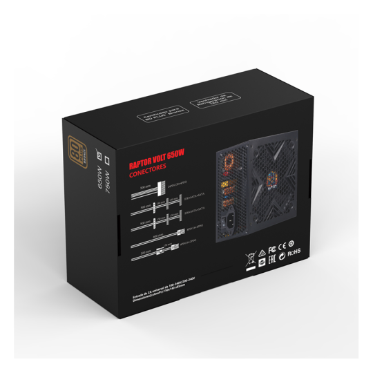 Fuente Raptor Volt 650W 80 Plus Bronze