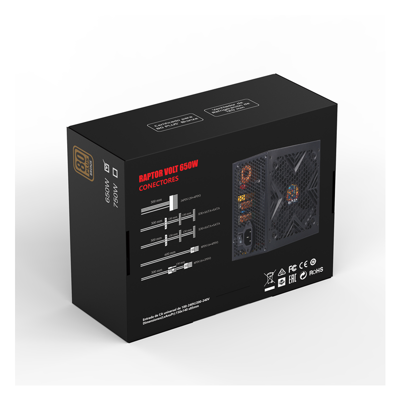 Fuente Raptor Volt 650W 80 Plus Bronze