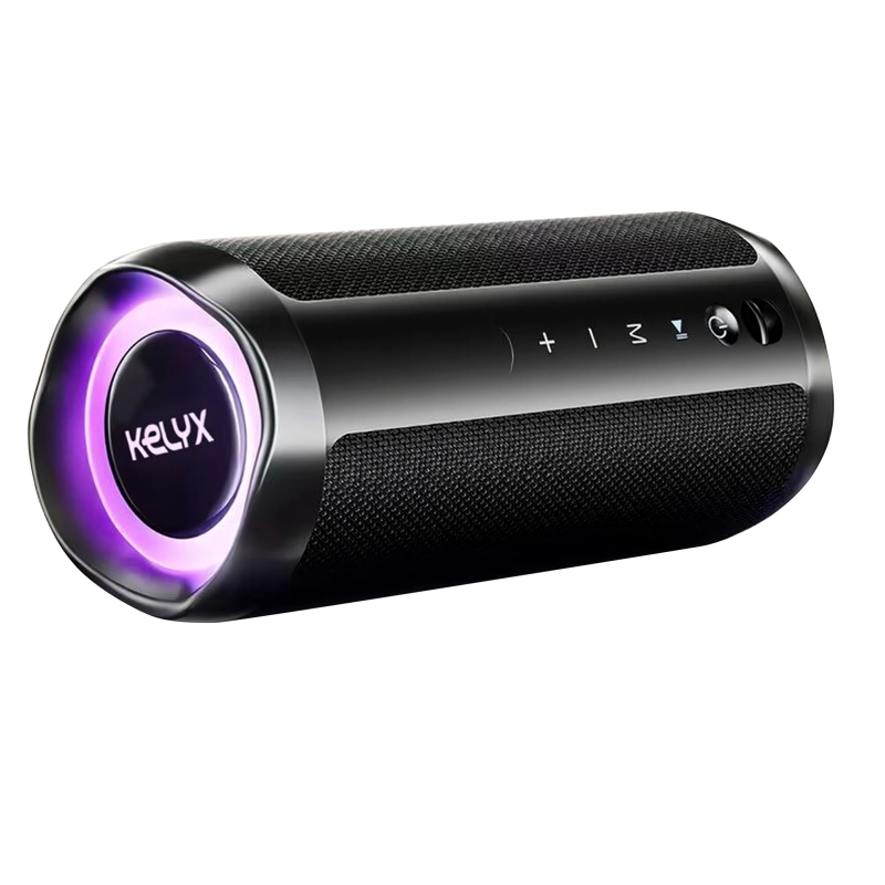 Parlante Kelyx Bluetooth 2 altavoces 12W cilindro RGB HIFI IPX7 MicroSD / USB