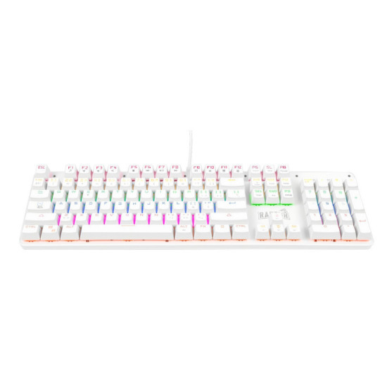 Teclado Gamer Raptor Fireclaw M104 Mecanico Retroiluminado Switch Red Outemu White