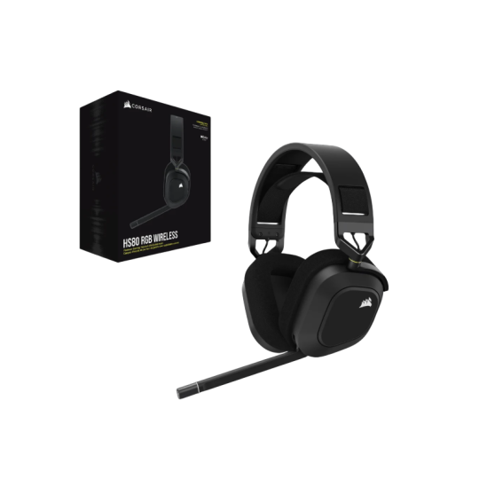 Auricular Corsair HS80 RGB Wireless Spatial Audio Carbon