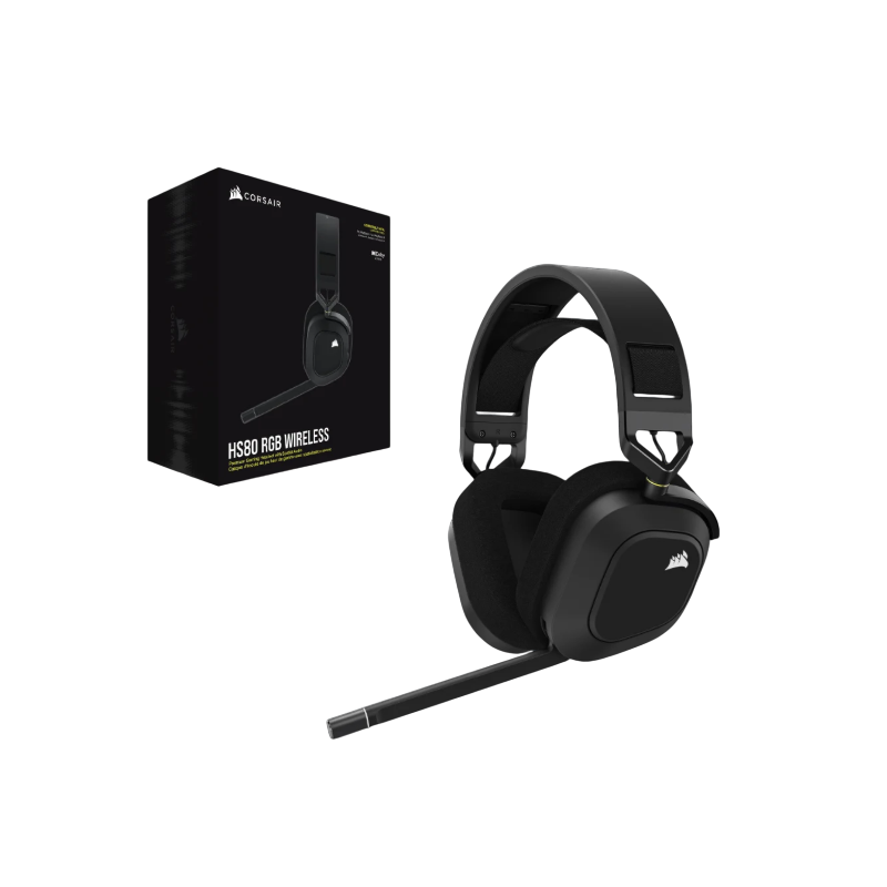 Auricular Corsair HS80 RGB Wireless Spatial Audio Carbon