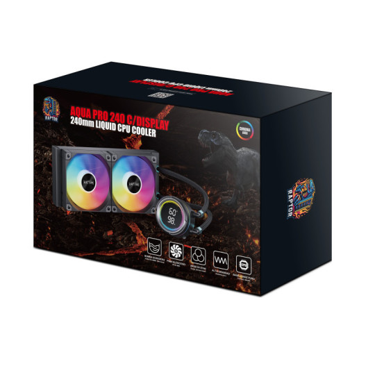 Water Cooling Raptor Aqua Pro 240 Display 2x CPU Cooler 240mm Negro