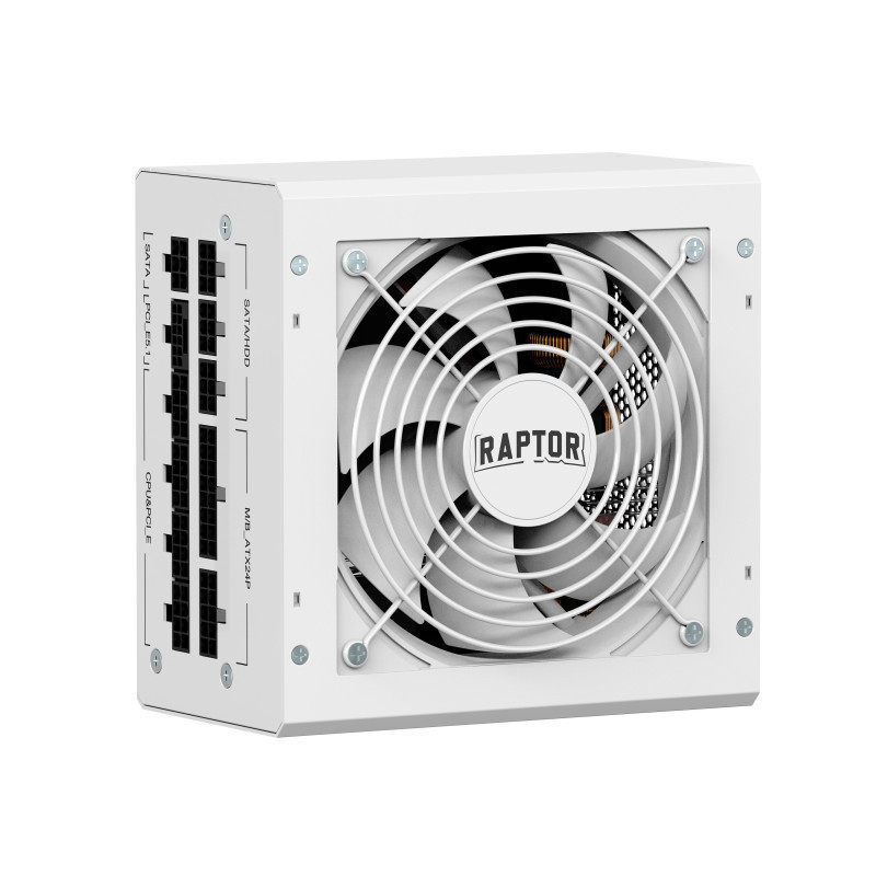 Fuente Raptor Volt 800W 80 Plus Gold Full Modular PCIe 5.1 Blanca