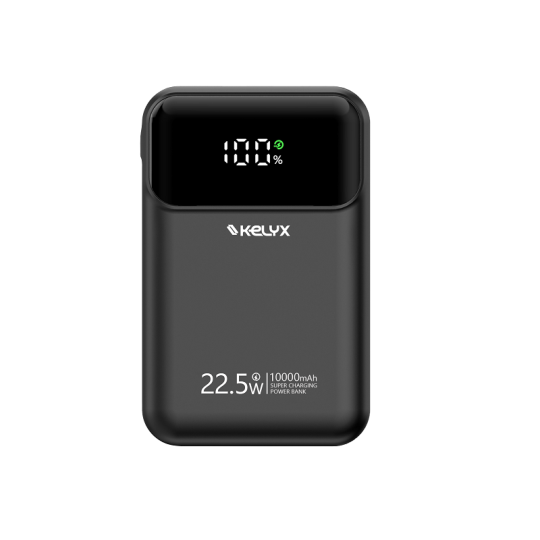 Power Bank Kelyx Mini 10000 mHa Type-C+USB+Lightning Fast Charge 22.5W Black