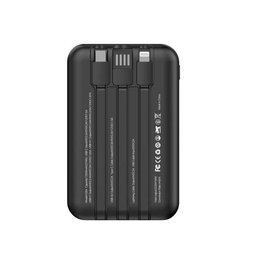 Power Bank Kelyx Mini 10000 mHa Type-C+USB+Lightning Fast Charge 22.5W Black