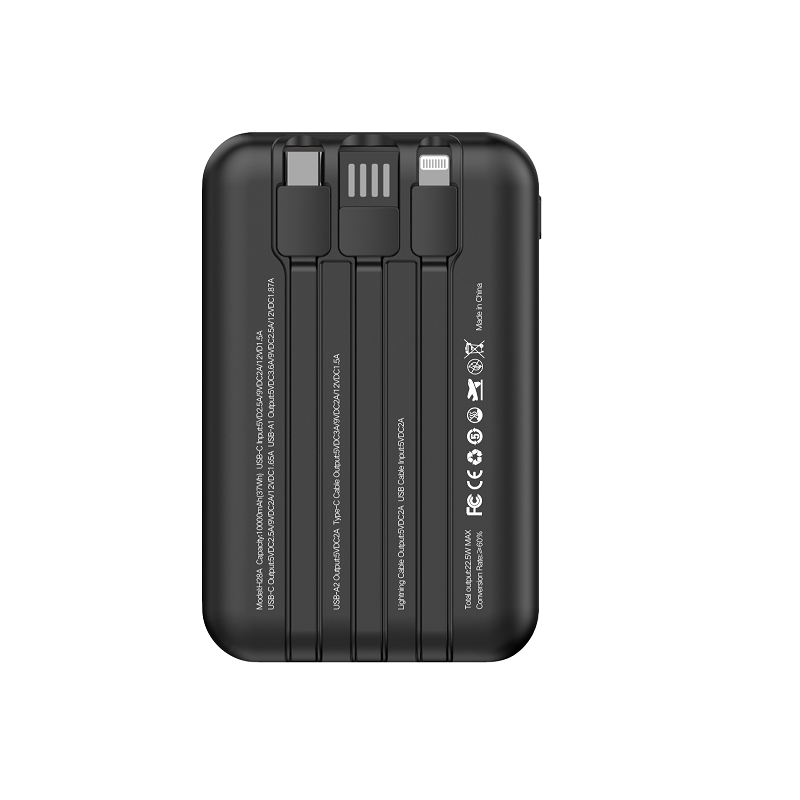 Power Bank Kelyx Mini 10000 mHa Type-C+USB+Lightning Fast Charge 22.5W Black