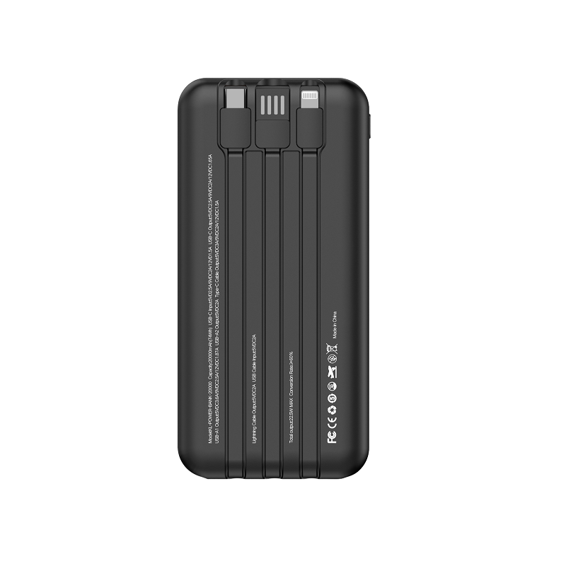 Power Bank Kelyx Slim 20000 mHa Type-C+USB+Lightning Fast Charge 22.5W Black