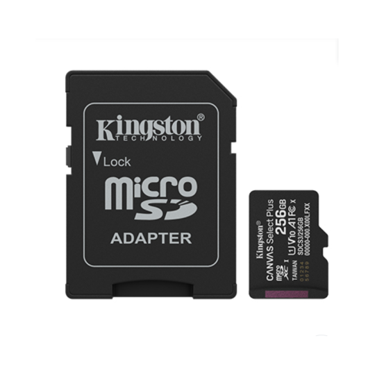 Tarjeta MicroSD KINGSTON 256GB c/Adap Gen3 150MB/s Canvas Plus CL10