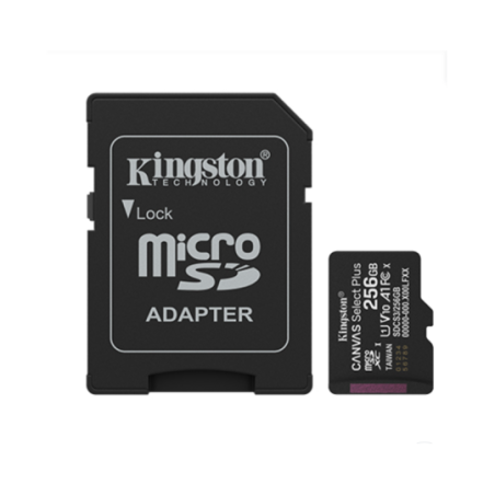 Tarjeta MicroSD KINGSTON 256GB c/Adap Gen3 150MB/s Canvas Plus CL10