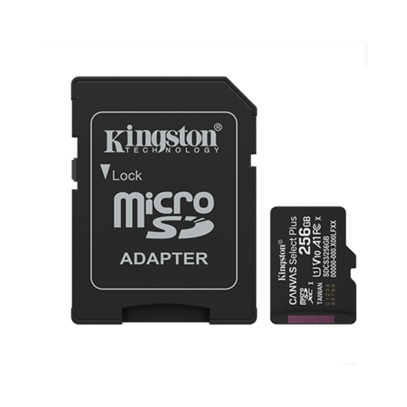 Tarjeta MicroSD KINGSTON 256GB c/Adap Gen3 150MB/s Canvas Plus CL10