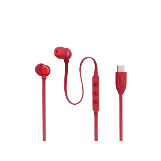 AURICULAR JBL T310C CABLEADO USB C ROJO