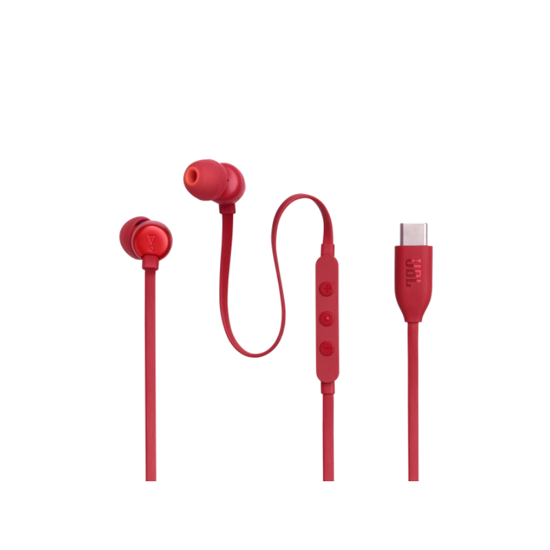 AURICULAR JBL T310C CABLEADO USB C ROJO