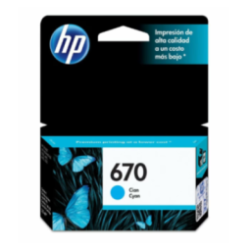 Cartucho HP 670 CYAN  INK Cartucho CZ114AL