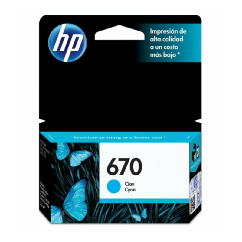 Cartucho HP 670 CYAN  INK Cartucho CZ114AL