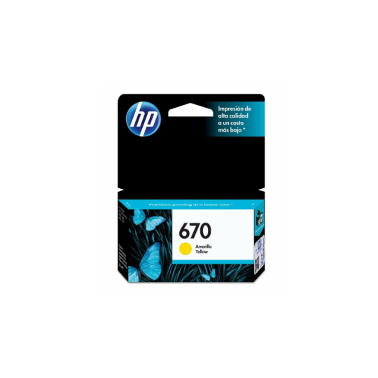 Cartucho HP 670 YELLOW INK Cartucho CZ116AL