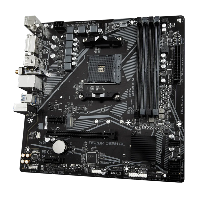 Motherboard Gigabyte A520M DS3H AC DDR4 AM4 Serie 3000/4000/5000