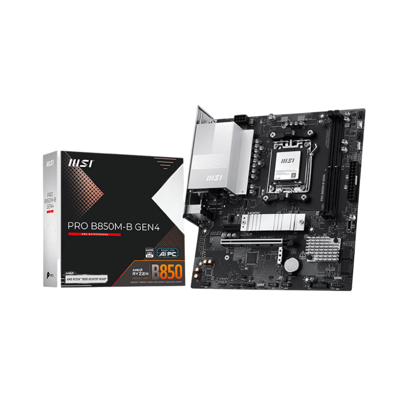 Motherboard MSI PRO B850M B GEN4 DDR5 AM5 Serie 7000/8000/9000