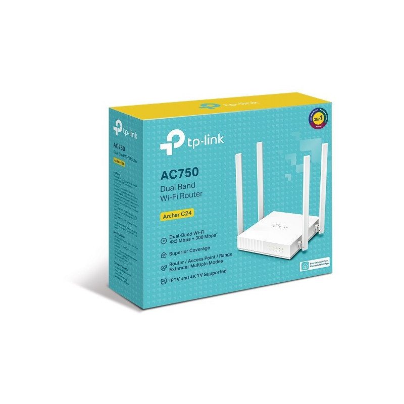 ROUTER INALAMBRICO ARCHER C24 AC750 4 Ant Agile Cfg  Wir DualBand Tp Link