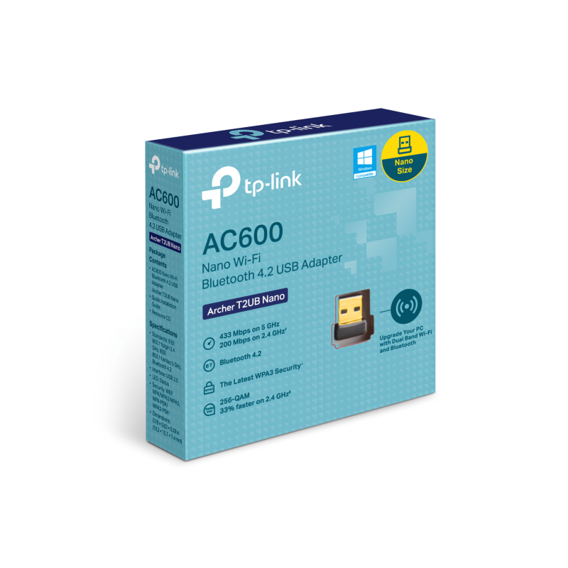 Placa Archer T2UB Nano P.RedW + Bluetooth USB AC600 Dual band