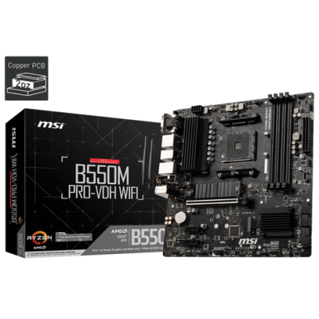 MOTHERBOARD MSI B550M PRO-VDH WIFI DDR4 AM4 (3RA/4TA/5TA GEN)