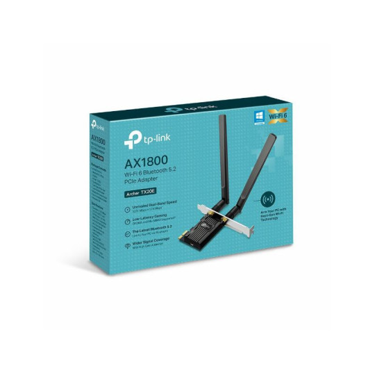 PLACA DE RED WIFI + BLUETOOTH PCIE TP-LINK ARCHER TX20E AX1800 2 ANTENAS