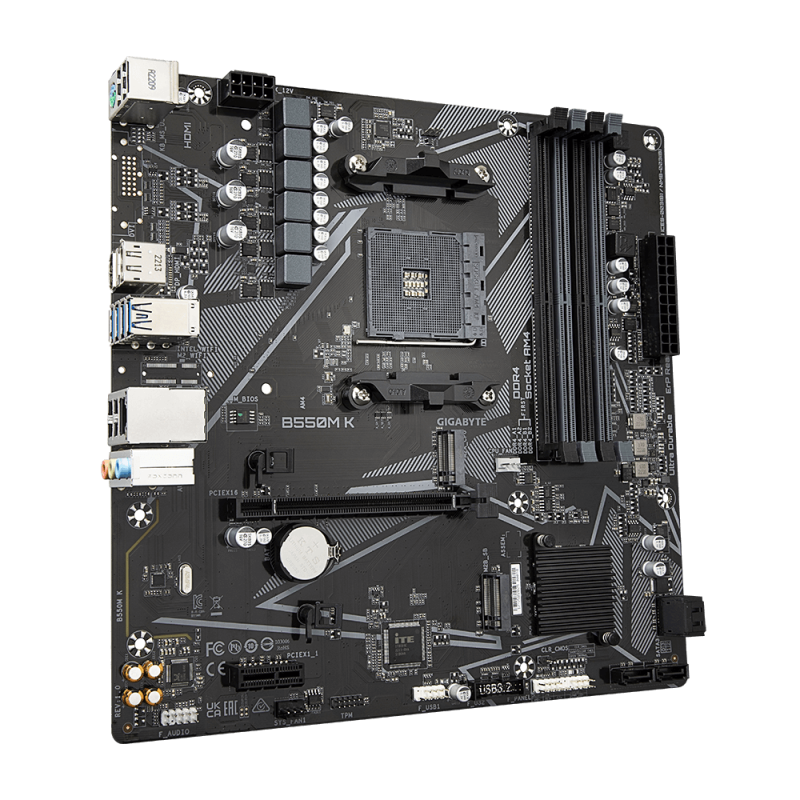 Motherboard GIGABYTE B550M K DDR4 AM4 (Serie 3000/4000/5000