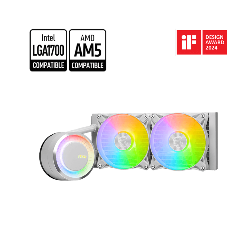WATER COOLING MSI MAG CORELIQUID E240 2X CPU COOLER 240MM WHITE
