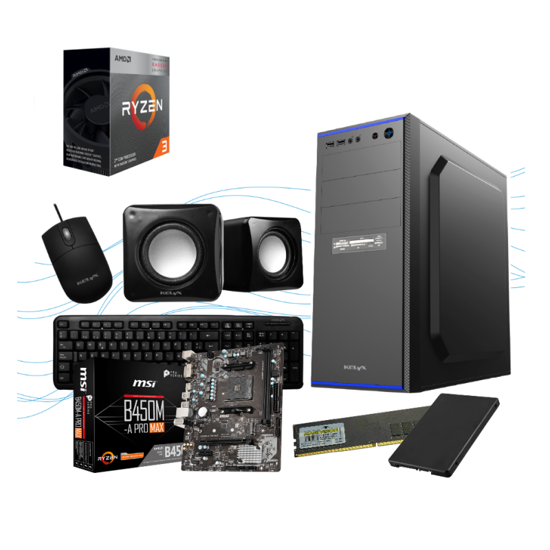 PC KELYX AMD RYZEN 3 3200G 8G SSD 240GB freedos